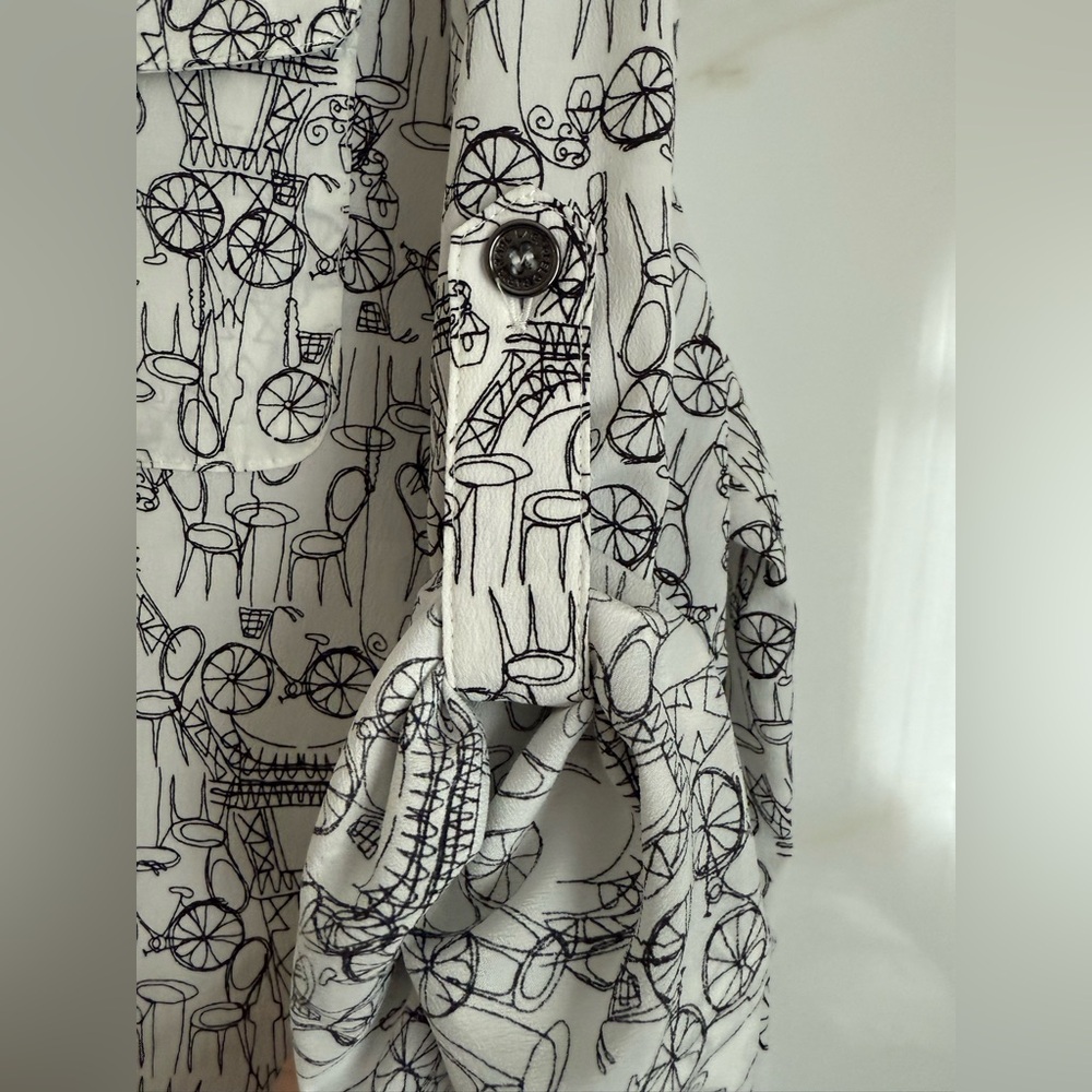 Karl Lagerfeld Paris Sketch Print Button-Front Blouse – XL - Picture 11 of 12